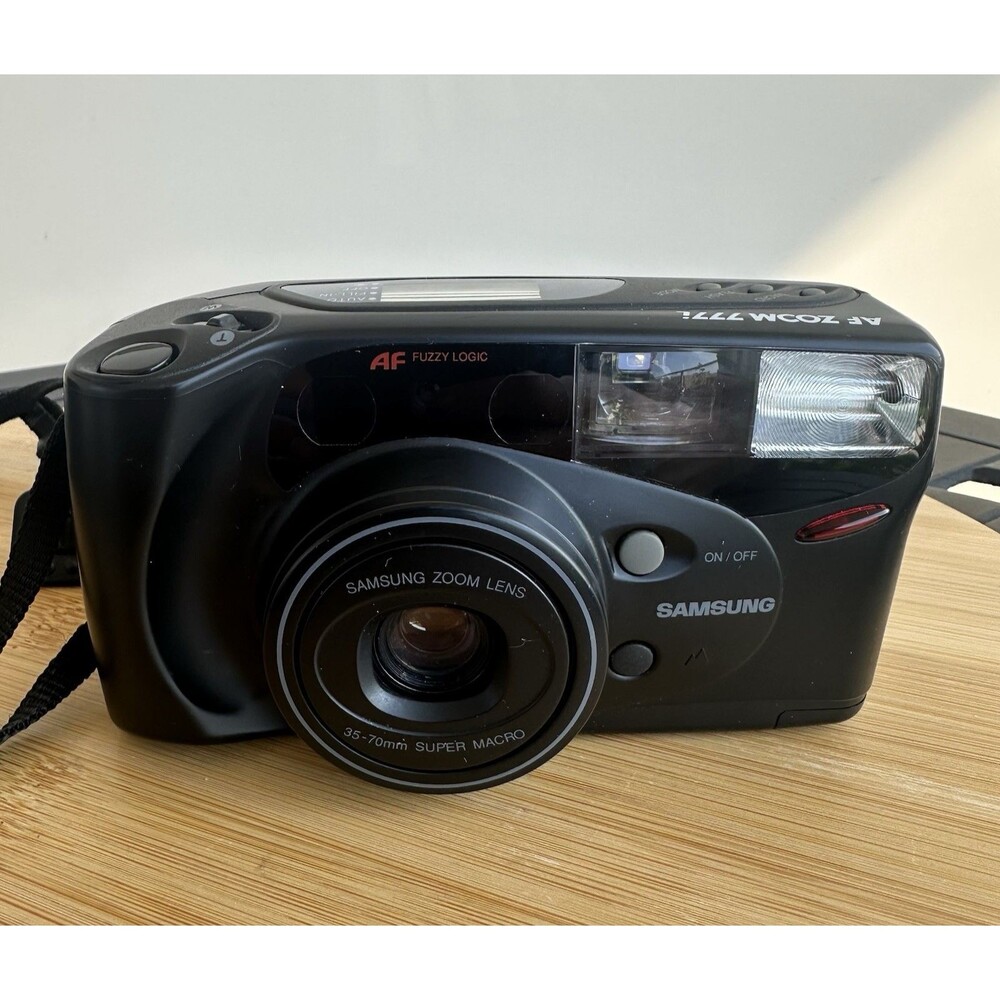 Samsung AF Zoom 777i 35mm Film Point And Shoot Camera Black Untested